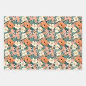 Kleurrijke Perzik Bloemen Inpakpapier Vel (Voorkant)