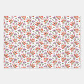 Kleurrijke Perzik Oranje Violet Paarse Wit Patroon Inpakpapier Vel (Voorkant)