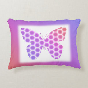 Kleurrijke Perzik Roze Paarse Geometrische Vlinder Decoratief Kussen