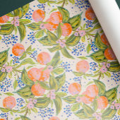 Kleurrijke perziken met bloemen cadeaupapier