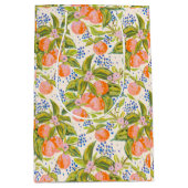 Kleurrijke perziken met bloemen medium cadeauzakje (Voorkant)