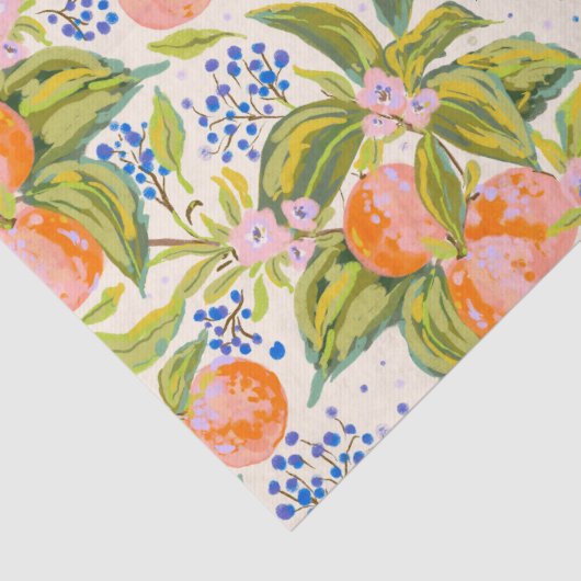 Kleurrijke perziken met bloemen tissuepapier (Detail)