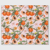 Kleurrijke perziken met buttervlies cadeaupapier (Vlak)