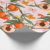 Kleurrijke perziken met buttervlies cadeaupapier (Hoek)