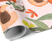 Kleurrijke perziken met buttervlies cadeaupapier (Rol Hoek)