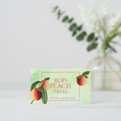 Kleurrijke perziken op groene Waterverf Visitekaar Visitekaartje (Staand voorkant)