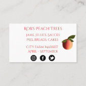 Kleurrijke perziken op groene Waterverf Visitekaar Visitekaartje (Achterkant)