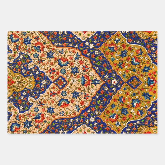 kleurrijke Perzische bloemkunst Inpakpapier Vel (Voorkant)
