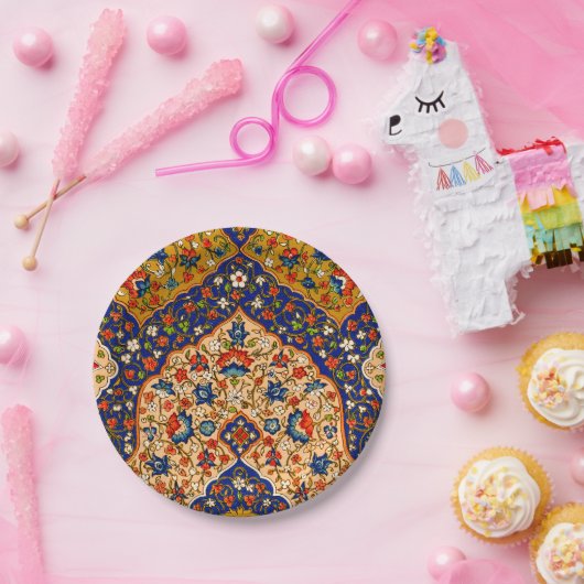  kleurrijke Perzische bloemkunst Papieren Bordje (Feest)