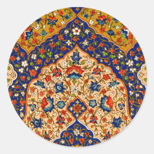  kleurrijke Perzische bloemkunst Ronde Sticker