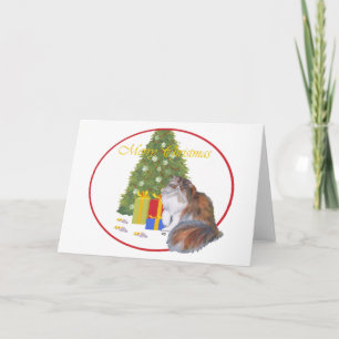 Kleurrijke Perzische Katten Kerstmis Feestdagen Kaart