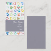 Kleurrijke Pet Paw prints patroon Visitekaartje (Voorkant / Achterkant)