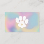 Kleurrijke Pet Sitter Grooming Paw Visitekaartje (Achterkant)