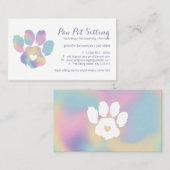 Kleurrijke Pet Sitter Grooming Paw Visitekaartje (Voorkant / Achterkant)