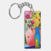 Kleurrijke Peter Max geïnspireerd Sleutelhanger (Voorkant Links)
