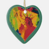 kleurrijke peter max stijl Liberty Heart-versierin Keramisch Ornament (Rechts)