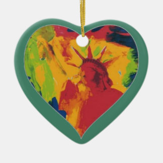 kleurrijke peter max stijl Liberty Heart-versierin Keramisch Ornament