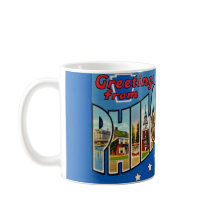 Kleurrijke Philadelphia-mok in vintage-stijl
