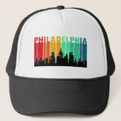 Kleurrijke Philadelphia Retro Sunset Cityscape Trucker Pet (Voorkant)