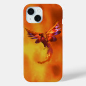 Kleurrijke Phoenix die tegen een vurige achtergron Case-Mate iPhone Case (Achterkant)