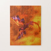 Kleurrijke Phoenix die tegen een vurige achtergron Legpuzzel (Verticaal)