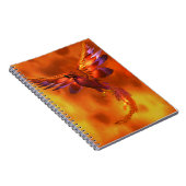 Kleurrijke Phoenix die tegen een vurige achtergron Notitieboek (Rechterzijde)