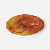 Kleurrijke Phoenix die tegen een vurige achtergron Papieren Bordje (Gekanteld)