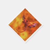 Kleurrijke Phoenix die tegen een vurige achtergron Servetten (Hoek)