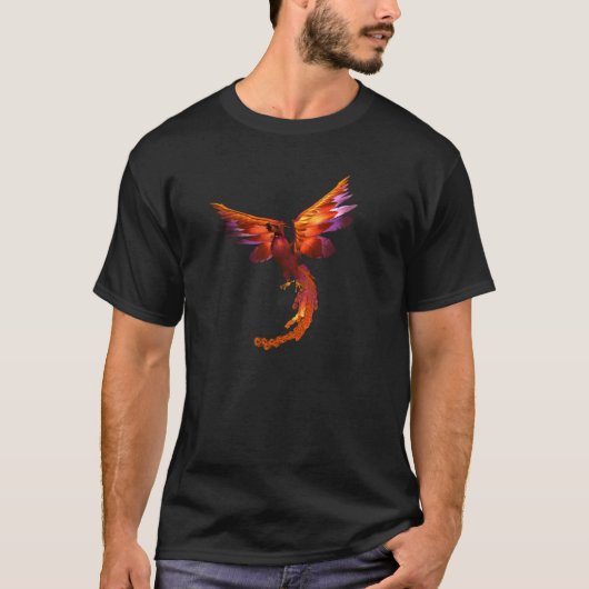 Kleurrijke Phoenix Flying T-shirt (Voorkant)