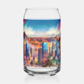 Kleurrijke Phoenix Skyline Blikvorm Glas (Rechts)