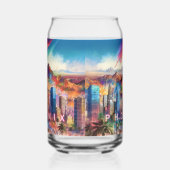 Kleurrijke Phoenix Skyline Blikvorm Glas (Links)