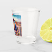 Kleurrijke Phoenix Stadslijn Abstracte Kunst Shot Glas (Rechts)