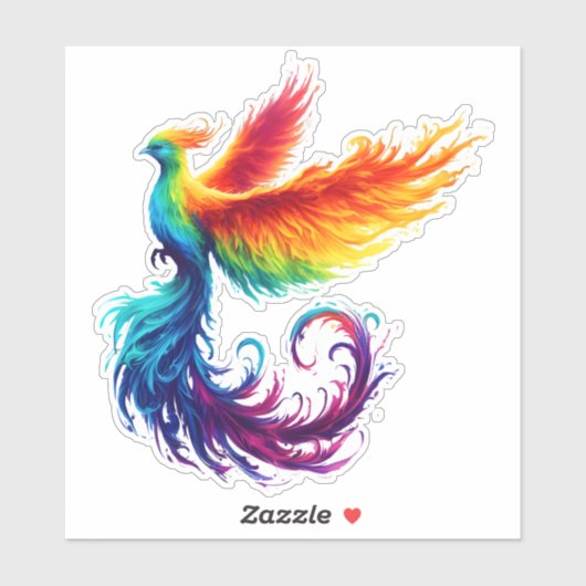 Kleurrijke Phoenix Vogeldiversiteit LGBTQ Liefde A Sticker (Vel)