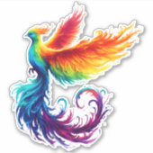 Kleurrijke Phoenix Vogeldiversiteit LGBTQ Liefde A Sticker (Voorkant)