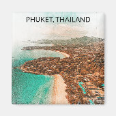 Kleurrijke Phuket Thailand Coastline Uitzicht Magneet (Voorkant)