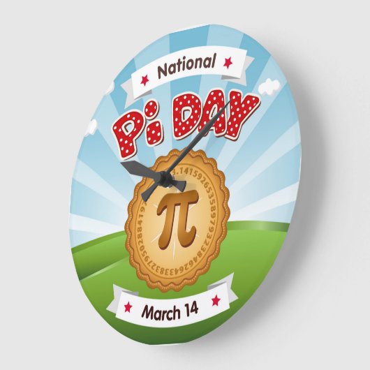Kleurrijke Pi Day Grote Klok (Hoek)