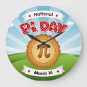 Kleurrijke Pi Day Grote Klok (Voorkant)