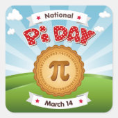 Kleurrijke Pi Day Vierkante Sticker (Voorkant)