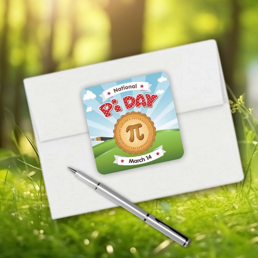 Kleurrijke Pi Day Vierkante Sticker