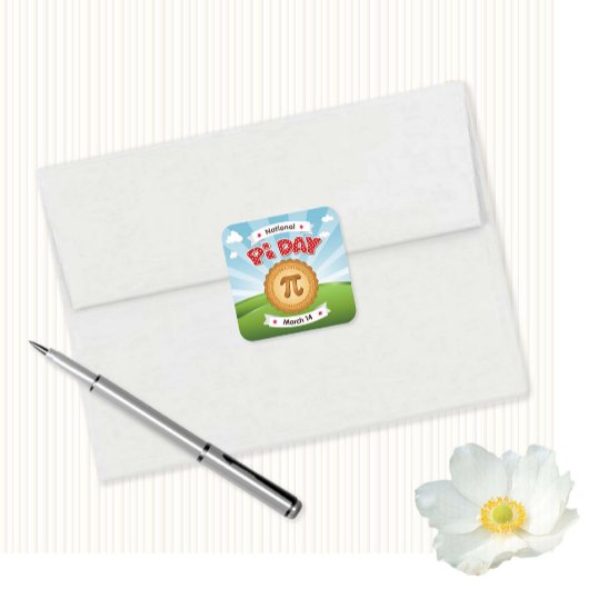 Kleurrijke Pi Day Vierkante Sticker