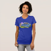 Kleurrijke Piano Keys Lapis Blue Fine Jersey T-shi T-shirt (Voorkant volledig)
