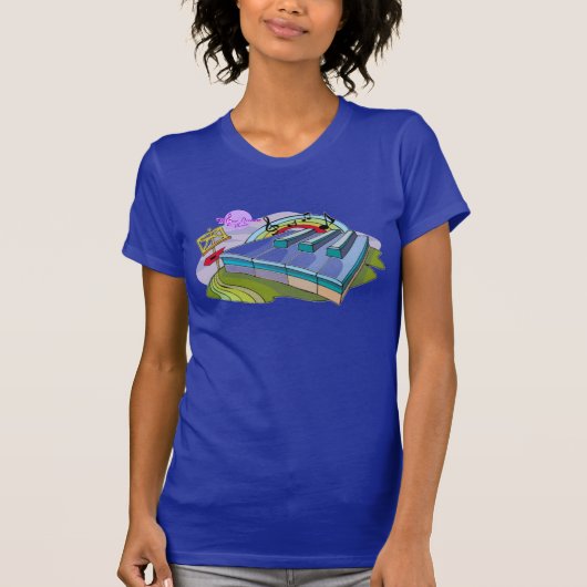 Kleurrijke Piano Keys Lapis Blue Fine Jersey T-shi T-shirt (Voorkant)