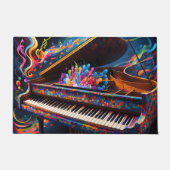 Kleurrijke piano met muzieknoten Key Design Deurmat (Voorkant)