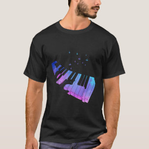 Kleurrijke Piano Toetsenbord Muzieknoten Pianist M T-shirt