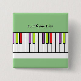 Kleurrijke Pianotoetsen Muziekmateriaal Namen van Vierkante Button 5,1 Cm