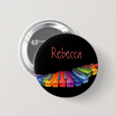  kleurrijke pianotoetsen ronde button 5,7 cm (Voorkant /achterkant)