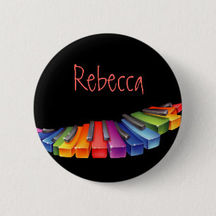 kleurrijke pianotoetsen ronde button 5,7 cm