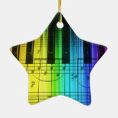 Kleurrijke pianotoetsenbordversiering keramisch ornament (Achterkant)