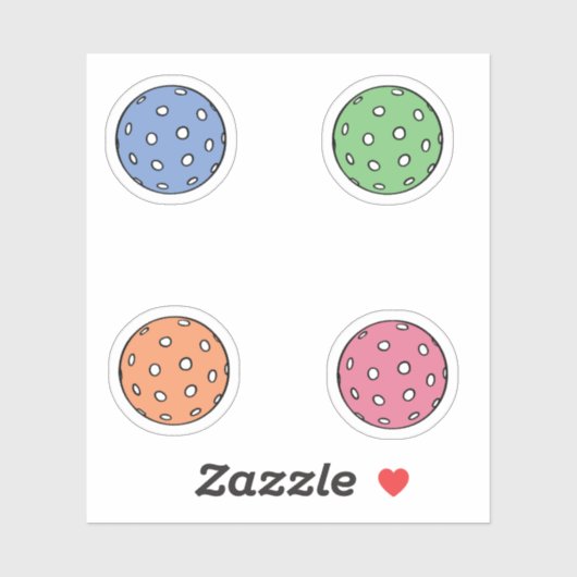 Kleurrijke Pickleball Balls Sticker Pack (Vel)