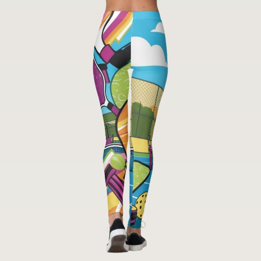 kleurrijke pickleball leggings (Achterkant)